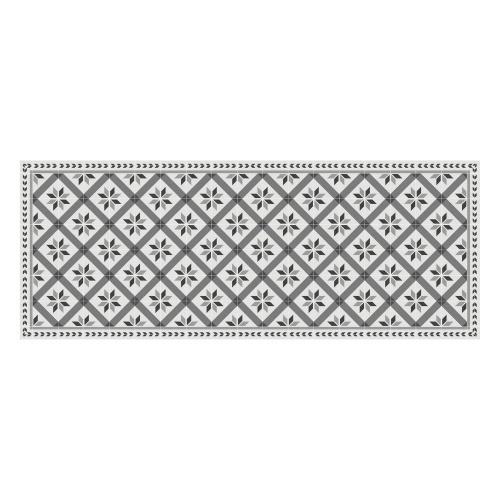 Vinyl Teppich MATTEO 70x180 cm Fliesen 1 Grau