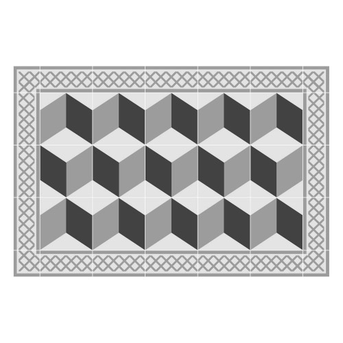 Vinyl Teppich MATTEO 40x60 cm Fliesen 3 Grau
