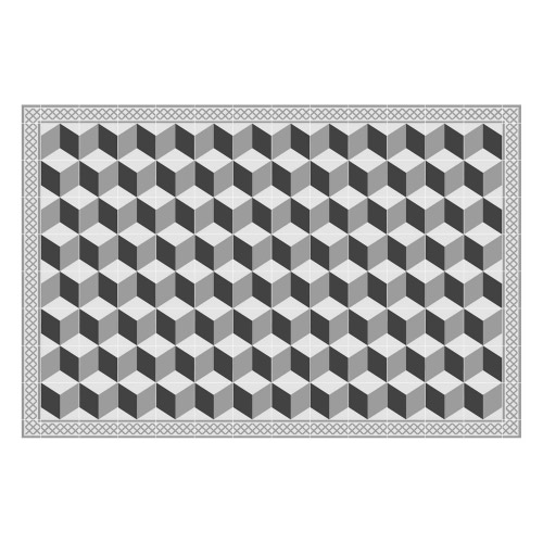 Vinyl Teppich MATTEO 90x135 cm Fliesen 3 Grau