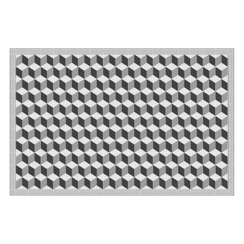 Vinyl Teppich MATTEO 118x180 cm Fliesen 3 Grau