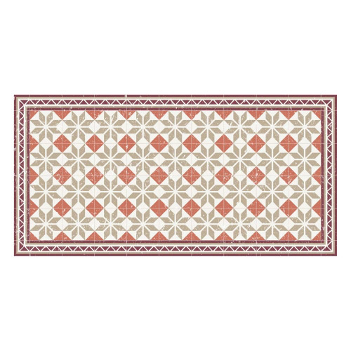 Vinyl Teppich MATTEO 70x140 cm Fliesen Orange