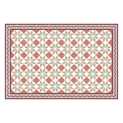 Vinyl Teppich MATTEO 90x135 cm Fliesen Orange