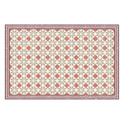 Vinyl Teppich MATTEO 118x180 cm Fliesen Orange