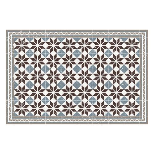 Vinyl Teppich MATTEO 90x135 cm Fliesen Blau