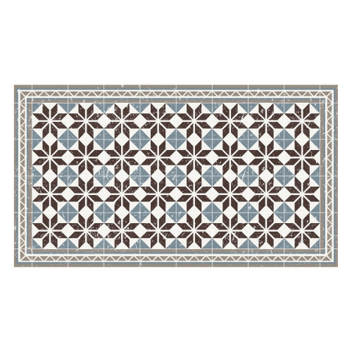 Vinyl Teppich MATTEO 90x160 cm Fliesen Blau