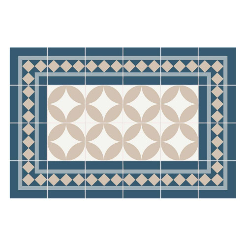 Vinyl Teppich MATTEO 40x60 cm Fliesen 2 Blau