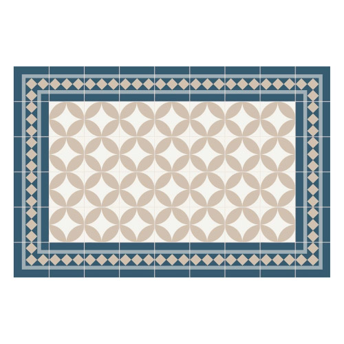 Vinyl Teppich MATTEO 60x90 cm Fliesen 2 Blau