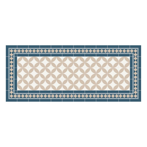 Vinyl Teppich MATTEO 50x120 cm Fliesen 2 Blau