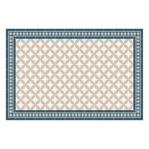Vinyl Teppich MATTEO 90x135 cm Fliesen 2 Blau