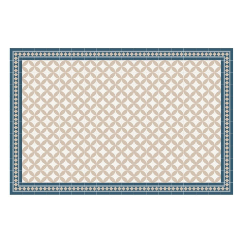 Vinyl Teppich MATTEO 118x180 cm Fliesen 2 Blau