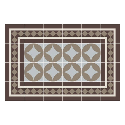 Vinyl Teppich MATTEO 40x60 cm Fliesen 2 Braun