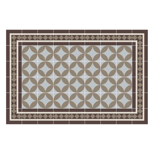 Vinyl Teppich MATTEO 60x90 cm Fliesen 2 Braun