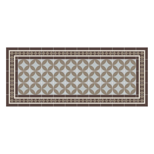 Vinyl Teppich MATTEO 50x120 cm Fliesen 2 Braun