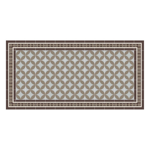 Vinyl Teppich MATTEO 70x140 cm Fliesen 2 Braun
