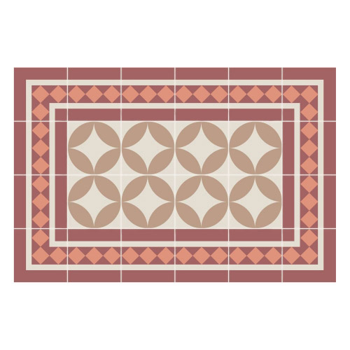 Vinyl Teppich MATTEO 40x60 cm Fliesen 2 Orange