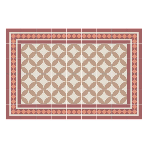 Vinyl Teppich MATTEO 60x90 cm Fliesen 2 Orange