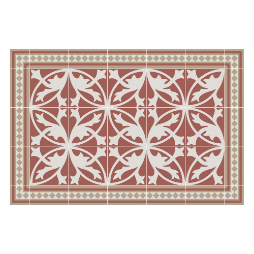 Vinyl Teppich MATTEO 40x60 cm Fliesen 7 Rot
