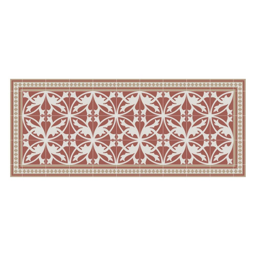 Vinyl Teppich MATTEO 50x120 cm Fliesen 7 Rot