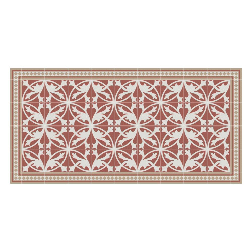 Vinyl Teppich MATTEO 70x140 cm Fliesen 7 Rot