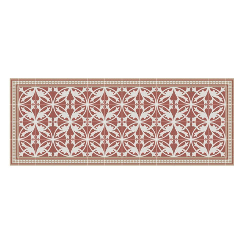 Vinyl Teppich MATTEO 70x180 cm Fliesen 7 Rot