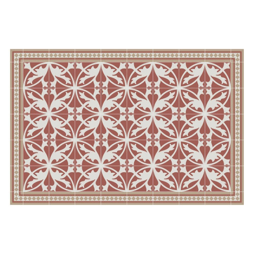Vinyl Teppich MATTEO 90x135 cm Fliesen 7 Rot
