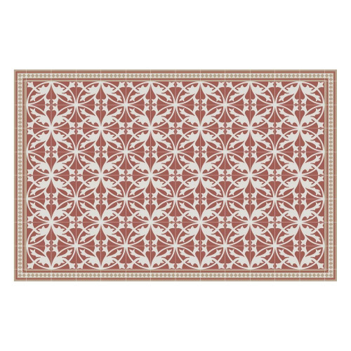 Vinyl Teppich MATTEO 118x180 cm Fliesen 7 Rot
