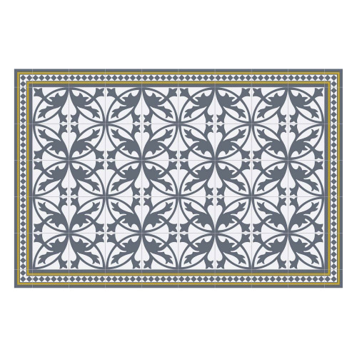 Vinyl Teppich MATTEO 90x135 cm Fliesen 7 Blau