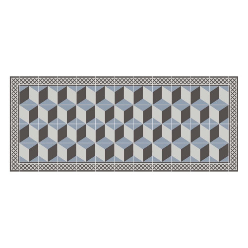 Vinyl Teppich MATTEO 50x120 cm Fliesen 3 Blau