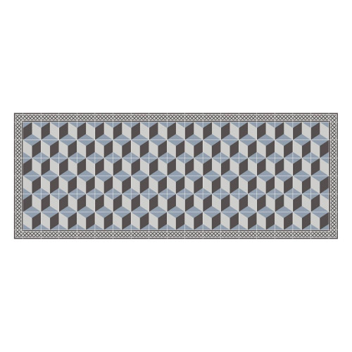 Vinyl Teppich MATTEO 70x180 cm Fliesen 3 Blau