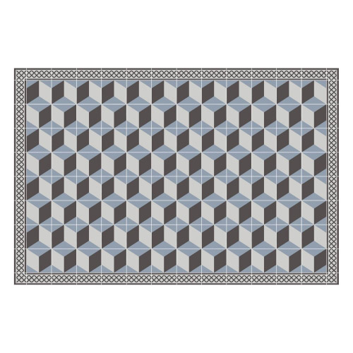Vinyl Teppich MATTEO 90x135 cm Fliesen 3 Blau