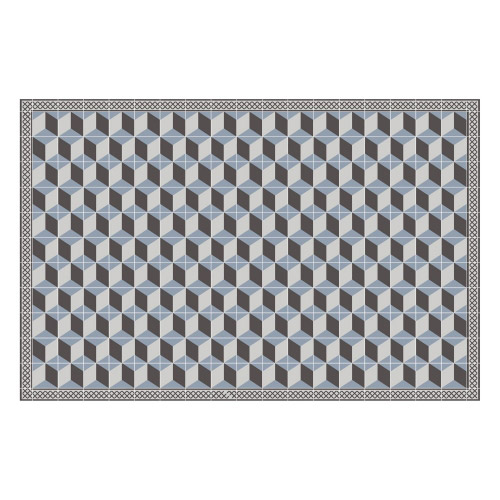 Vinyl Teppich MATTEO 118x180 cm Fliesen 3 Blau