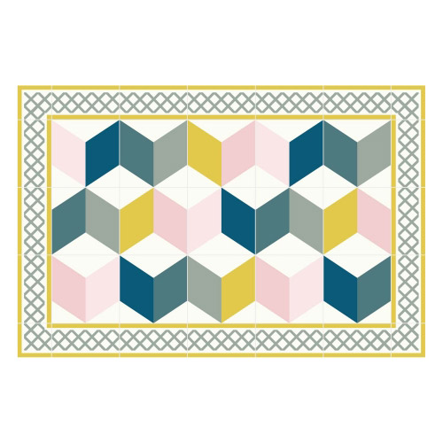 Vinyl Teppich MATTEO 40x60 cm Fliesen 3 Bunt