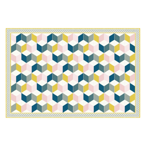Vinyl Teppich MATTEO 90x135 cm Fliesen 3 Bunt