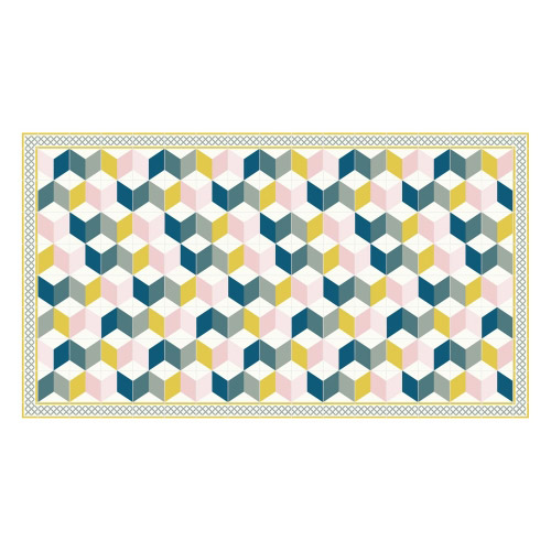 Vinyl Teppich MATTEO 90x160 cm Fliesen 3 Bunt