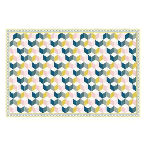Vinyl Teppich MATTEO 118x180 cm Fliesen 3 Bunt