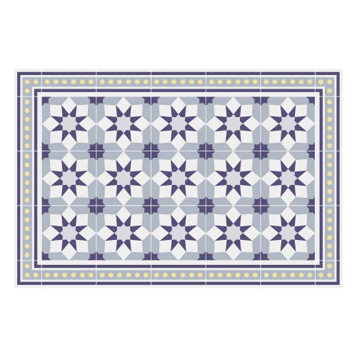 Vinyl Teppich MATTEO 40x60 cm Fliesen 6 Blau