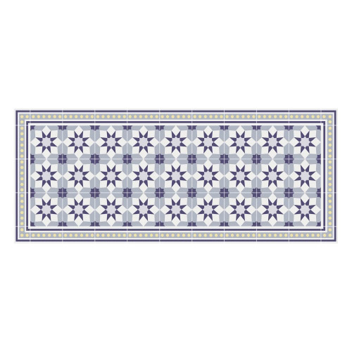 Vinyl Teppich MATTEO 50x120 cm Fliesen 6 Blau