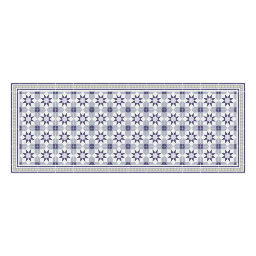 Vinyl Teppich MATTEO 70x180 cm Fliesen 6 Blau