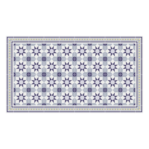 Vinyl Teppich MATTEO 90x160 cm Fliesen 6 Blau