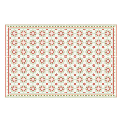 Vinyl Teppich MATTEO 118x180 cm Fliesen 6 Orange