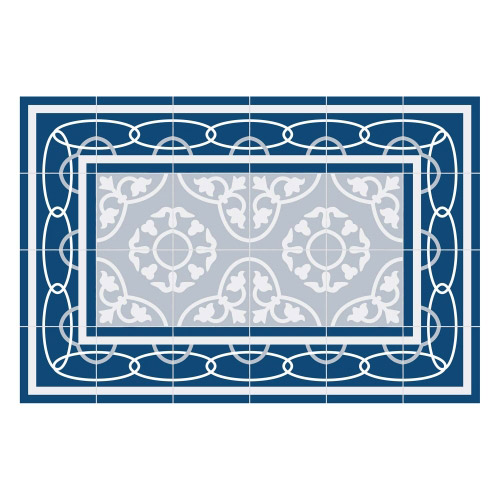Vinyl Teppich MATTEO 40x60 cm Fliesen 8 Blau