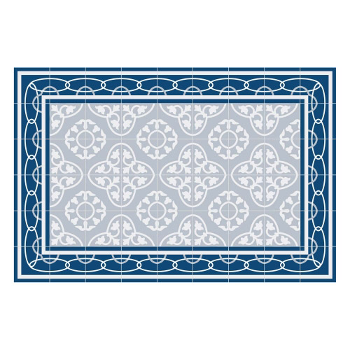 Vinyl Teppich MATTEO 60x90 cm Fliesen 8 Blau