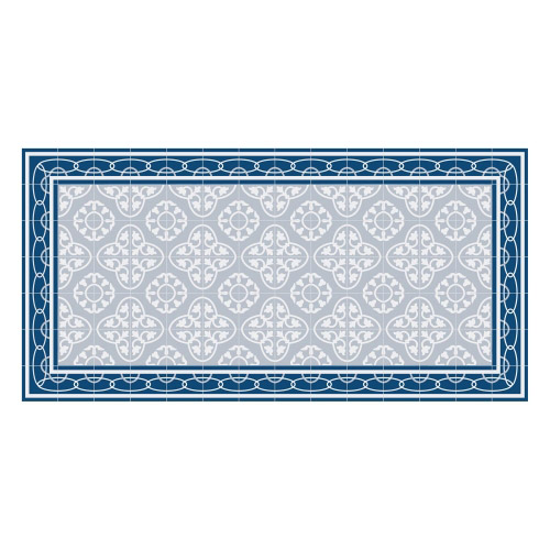 Vinyl Teppich MATTEO 70x140 cm Fliesen 8 Blau