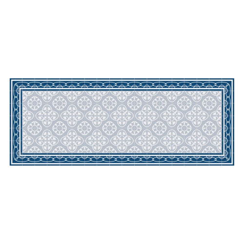 Vinyl Teppich MATTEO 70x180 cm Fliesen 8 Blau