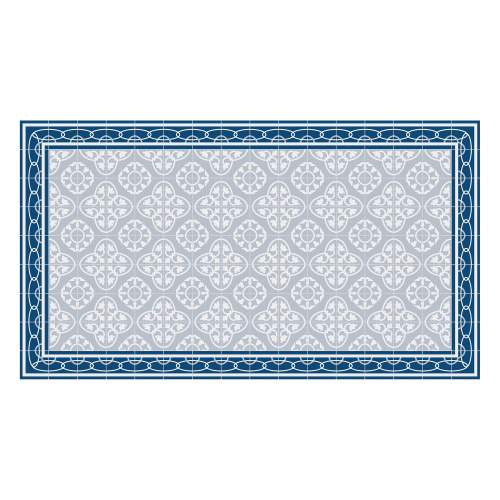 Vinyl Teppich MATTEO 90x160 cm Fliesen 8 Blau