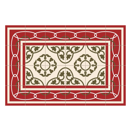 Vinyl Teppich MATTEO 40x60 cm Fliesen 8 Rot