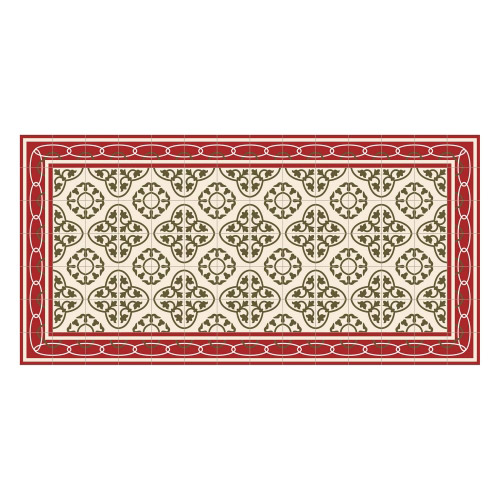 Vinyl Teppich MATTEO 70x140 cm Fliesen 8 Rot