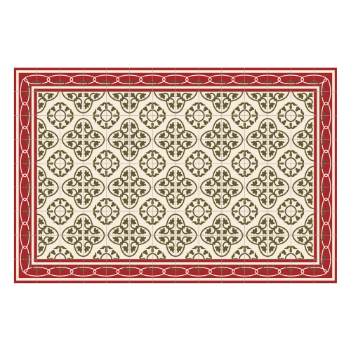 Vinyl Teppich MATTEO 90x135 cm Fliesen 8 Rot
