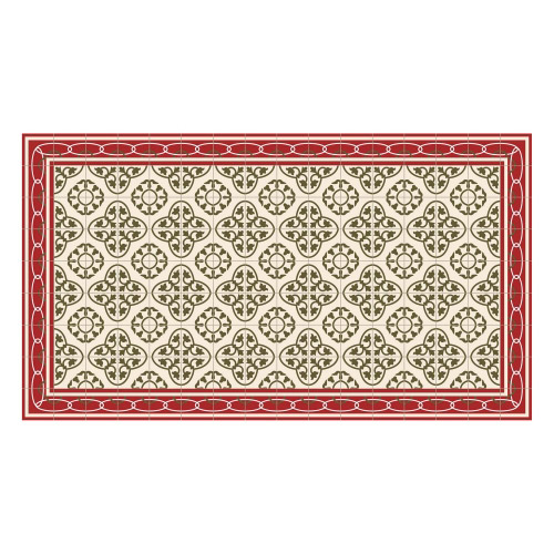 Vinyl Teppich MATTEO 90x160 cm Fliesen 8 Rot