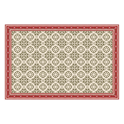 Vinyl Teppich MATTEO 118x180 cm Fliesen 8 Rot